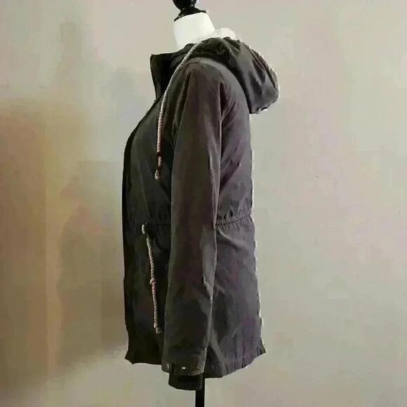 Outer Wear Ladies Gray Soft Velvet Jacket With Fleece Lined Hood Us Xs - Picture 8 of 12